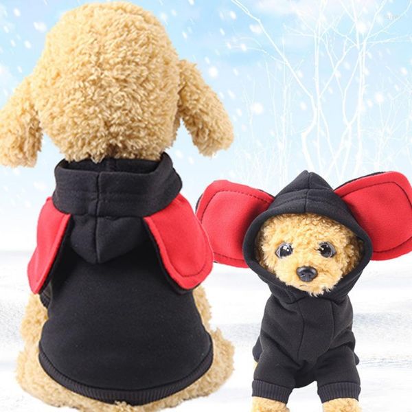 Ropa de invierno para perros, sudaderas con capucha pequeñas y cálidas, ropa para cachorros y gatos, abrigos para mascotas con diseño de orejas grandes, chaqueta para perros Chihuahua Yorkie