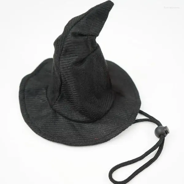 Ropa para perros Disfraz de bruja Sombrero ajustable Mago de gato No derramar pelo Adorno de calabaza espeluznante para Halloween Sombreros para mascotas