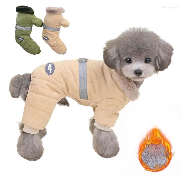 Ropa para perros con piel de chihuahua para chaqueta con cuello para mascotas Perros Ropa para caniches pequeños Disfraces Abrigos Mono Anillo Monos para cachorros Invierno