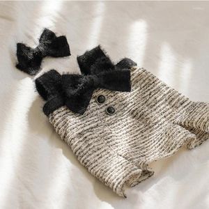 Hondenkleding Geweven kledingjas Dierenkleding Dikker Hondenkleding Kattenprint Schattig Herfst Winter Warm Zwart Mode Meisje Chihuahua