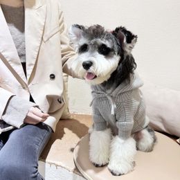 Vêtements pour chiens XS-2XL Designer de luxe Pulls tricotés Chaud épais à capuche Chiot Chat Jumpers Plaine Vêtements pour animaux de compagnie