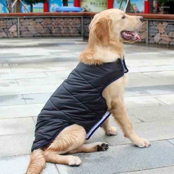 Ropa para perros XS-5XL Invierno Mascota Chaqueta de desgaste de doble cara para ropa grande pequeña Algodón reflectante Cálido Abrigo de tela impermeable Traje de cachorro