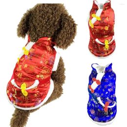 Hond Kleding Jaar Huisdier Kleding Chinese Stijl Winter Warm Tang Pak Met Tas Puppy Doek Jas Festival Kostuum