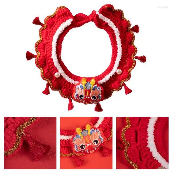 Vêtements pour chiens Année Écharpe réglable Rouge Lucky Pet Spring Festival Costume R Fournitures pour lapins Animaux Chats