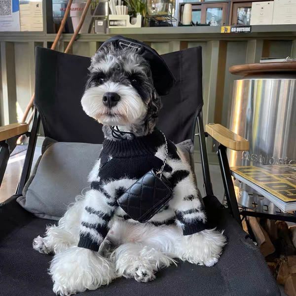 Ropa de perros Rayas de cebra Sweater Dogs Clothing Pet espesos