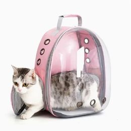 Chien astronaute fenêtre chat respirant sac à dos Transparent sac de voyage pour animaux de compagnie 231110
