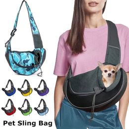 Hondbag Pet Puppy SL Outdoor Travel Dog Schoudertas Mesh Oxford Single Comfort Sling Handtas Tas Tote Pouch 24042222