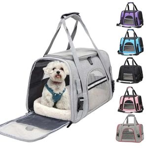 Sac pour chien avec coussin en coton épais sac à dos d'aviation pour animaux de compagnie Anti-suffocation sac de voyage Portable sac pour chien de compagnie maille en plein air 240312