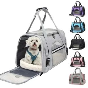 Hondentas met dikke katoenen kussen Pet Aviation Backpack Anti-suffocatie Portable Travel Bag Pet Dog Bag Mesh Mesh Outdoor 240423