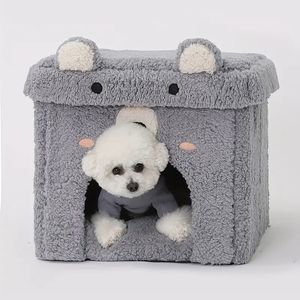 Hondenbed, schattige beervorm Hondengrotbed Afneembaar wasbaar huisdierbed Indoor hondenhok