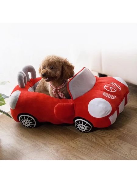 Lit pour chien, maison à la mode en forme de voiture pour chat, léger, doux, maison pour chiot, tapis chaud, poupée en peluche, canapé confortable, 240131