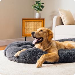 Hondenbed grote honden, donzige bankdeksel, kalmerend groot hondenbed, wasbare hondenmat voor meubelbeschermer