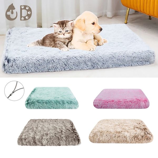 Tapis de lit pour chien lavable grand canapé Portable chenil pour animaux de compagnie coussin en peluche polaire pleine taille accessoires de sommeil profond 240103