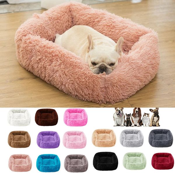 Camas para perros, esteras, cama cuadrada súper suave para perros, cama para gatos, cama de felpa de tamaño completo, cama tranquila, cómodo artefacto para dormir, cama relajante 240115