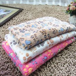 Couverture pour chien, couverture pour animaux de compagnie, motif imprimé de pattes, couverture polaire pour chat, très douce, moelleuse, légère, lavable, ZZ