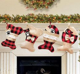 Hondenbot Kerstkousen Geschenktas Bot Vis Vorm Plaid Hangende Bouilles Kerst Tree Decoratie Candy Bag HHA15769227495