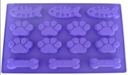 Molde de pastel de pescado con pies de hueso de perro, molde de jabón de silicona Flexible para jabón hecho a mano, vela, dulces, moldes para hornear, herramientas de cocina, hielo m8676227