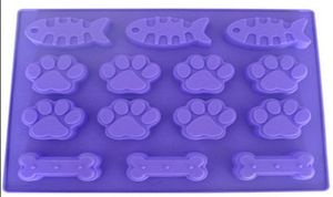 Moule à gâteau en forme d'os de chien, pieds de poisson, moule à savon en Silicone Flexible pour savon fait à la main, bougie, bonbons, ustensiles de cuisson, outils de cuisine, glace m8676227