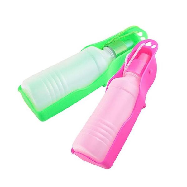 Tazones para perros Comederos 250Ml 500Ml Botella de agua portátil para mascotas Perro Tazón de alimentación Gatos Viaje al aire libre Dispensador plegable Taza alimentadora Wx91482 Dhvdq