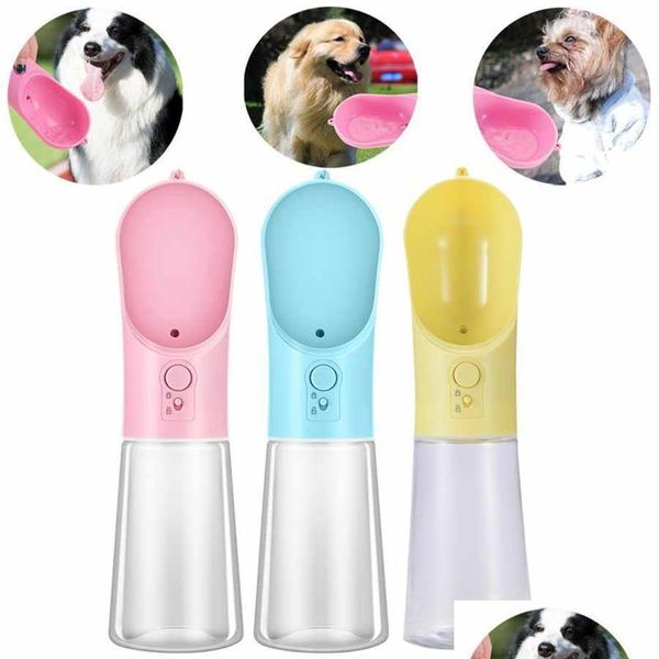 Comederos para perros, botella de agua portátil de 360Ml para perros pequeños y grandes, tazón para caminar al aire libre, cachorro, mascota, viaje, suministros para beber para gatos, Dro Dhols