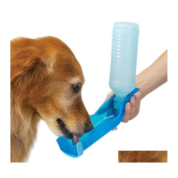 Tazones para perros Comederos 500Ml Gato portátil para mascotas Viaje al aire libre Tazón de agua Alimentador de botellas Fuente para beber Resinas Pp Entrega de la gota Hogar Ga Dhw29