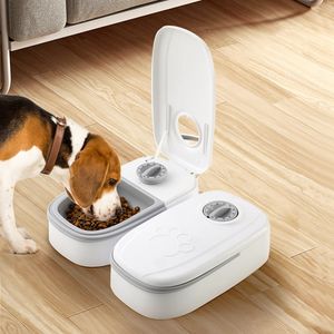 Hondenkommen Feeders Automatische Cat Feeder Smart Food Treat Dispenser voor natte droge accessoires Auto Cats Puppies 230628