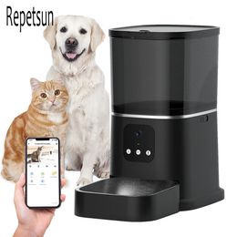 Hondenkommen Feeders Automatische voerbak voor huisdieren Smart Recorder APP-bediening Voertimer op afstand Voer katten Hondenvoerdispenser met WiFi HD-camera Voerbak voor huisdieren 231213