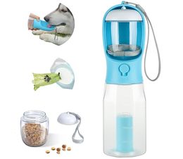 Hondenkommen Feeders Handige 3-in-1 Pet Water Flessen Voedselcontainer Vervangbare afvalzakken Veilig BPA-vrij materiaal met schaalmarkeringen voor EAS 230812