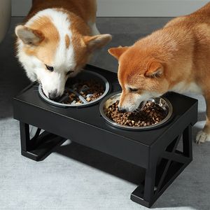 Comederos para perros, doble soporte, altura ajustable, alimentación de mascotas con comida lenta, mesa elevadora de agua elevada para gatos 230307