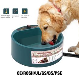 Bols pour chiens mangeoires pour animaux de compagnie bol alimentaire hiver chauffé Cage d'alimentation température constante Thermostat de chauffage bassin chiens électrique 231218