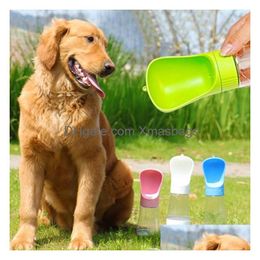 Ciotole per cani Alimentatori Portatili per animali domestici Alimentatore per bottiglie d'acqua per esterni Grande capacità Cat Travel Feeding Food Acque potabili Inventario Interi Dh2Oq