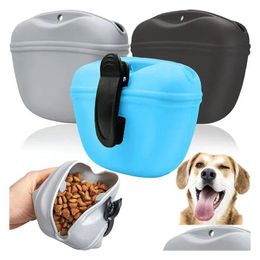 Bols pour chiens mangeurs de la taille de formation portable sac sile gâteau à collation appât chiens obéissance agilité extérieur rangement alimentaire sache de récompense sacs fa dhszr