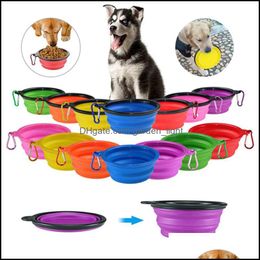 Bol à chiens mangeurs fournit des animaux de compagnie jardin pliable de voyage pliant bol bol portable plitable de nourriture pour chats alimentation en extérieur accessoires