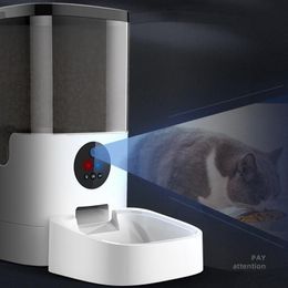 Chiens bols mangeurs de visibilité à distance de visibilité à distance chronomatique automatique pour chat wifi intelligent animal smart dispensateur caméra voix enregistreur 230111