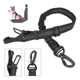 Dog Auto Seat Riem Nylon Veiligheid Gordel Voor Auto Duurzaam Reflecterende Bungee Leash Voertuig Gordel voor kleine Medium Grote Honden 211006