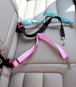 Hondenauto Zitgordel Veiligheid Beschermer Travelclip Pet Accessoires Verstelbare puppy Leibele kraagschakel Solid Cars Harness3266432