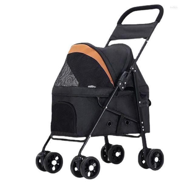 Couvre-siège d'auto chien 4 roues poussette d'animaux de compagnie extérieure chariot pliable portable chariot respirant chargeur de 20 kg transporteur