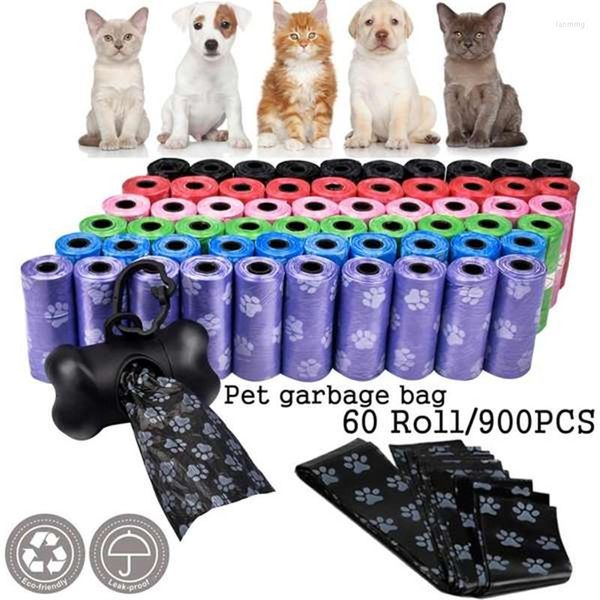 Housses de siège de voiture pour chien 60 rouleaux/900 Pc sac poubelle pour animaux de compagnie avec distributeur produits de plein air ménagers accessoires merde