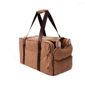 Fundas para asientos de coche para perros Mochila para bolsa Portador Perros Bolsos para cachorros Beige Accesorios de viaje para mascotas Suministros de cosas