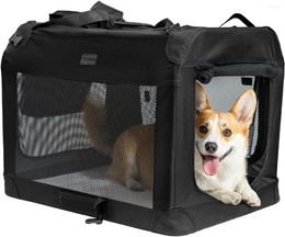 Cubiertas de asiento para el automóvil para perros Cage Pleapsible Kennel Cat Carrier Bag Carrete suave Plegable Portable Ráfano suave con cremalleras de seguridad de seguridad Extremo