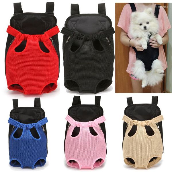 Cubiertas de asiento de automóvil para perros bolsas de malla malla gato de viaje al aire libre mochila bolsas de cofre de mascotas portátiles transpirables para perros pequeños cachorro de cachorro sale