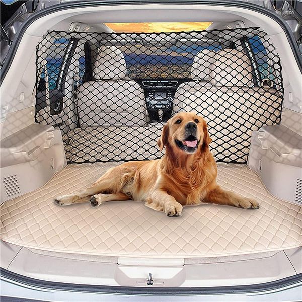 Fundas de asiento de coche para perros, barrera de transporte, maletero para perros, accesorios de viaje, red de protección, caja fuerte de malla para SUV