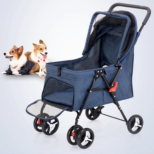 Fundas para asientos de coche para perros, carrito para mascotas, Material ligero plegable desmontable, bolsas para gatos de peluche de tamaño pequeño y mediano