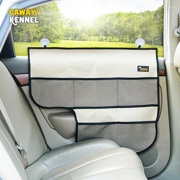 Cubiertas de asiento de coche para perros CAWAYI KENNEL Oxford Cat Door Windows Protector Mat Scratch Guard Suministros para mascotas D1404