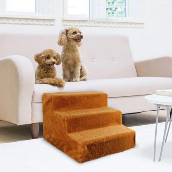 Cubiertas de asiento para el autom￳vil para perros Pet Ladder 3 escalones de lujo desmontable escaleras de rampa sin deslizamiento para cachorro