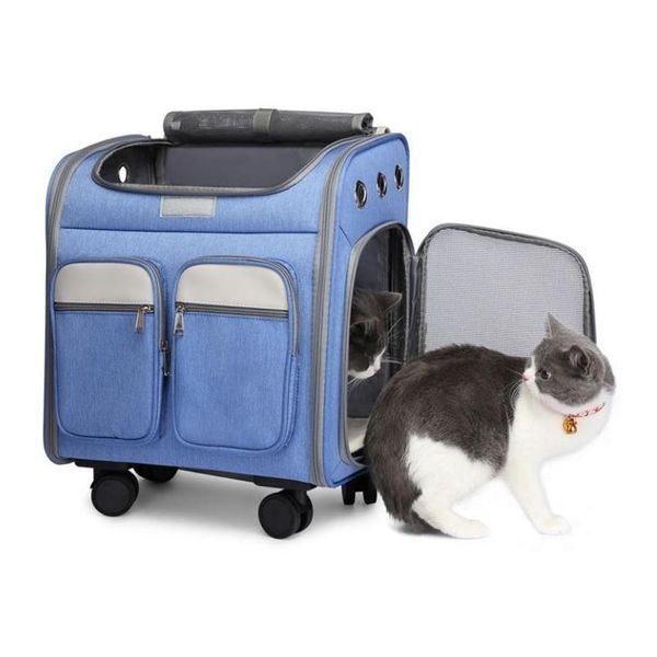 Housses de siège de voiture pour chien, poussette pour animaux de compagnie, pour chats, chiots, chariot sur roues, sac à dos, transport pour chat, valise de voyage à roulettes 287F