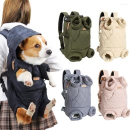 Hondenauto -stoelbedekkingen Fashion Puppy Bord Carrier Backpack Winter Warm Pet Schoudertas met pocket Travel Cat Mascotas Accessoires voor Small