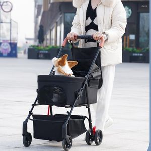 Hondenauto-stoel omvat mode kleine drager bovenste onderste onderste dubbele laag scheidingsontwerp Stroller voor dieren Universal Poelie