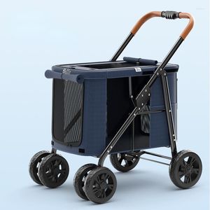 Hond Auto Stoelhoezen Opvouwbare Ademende Huisdier Wandelwagen Voor Grote Gevouwen Trolley Grote Ruimte Winkelwagen 30 kg Lager Twee Ingangen Benodigdheden Drager