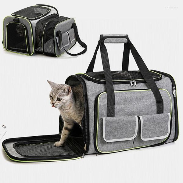 Couvercles de siège d'auto pour chiens Pliant de sac pour animaux de compagnie extensible pour animaux de compagnie extensible Cage NET respirable Backpack de sac à main extérieur portable